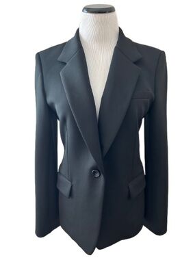 EUC DKNY Black Single-Button Tailored Blazer with Notch Lapels. Size 8